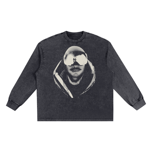 Black vintage wash Remember Nims t-shirt by The Good Blanks featuring a halftone graphic of a mountaineer with goggles