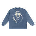 Royal blue vintage wash Remember Nims t-shirt by The Good Blanks featuring a halftone graphic of a mountaineer with goggles
